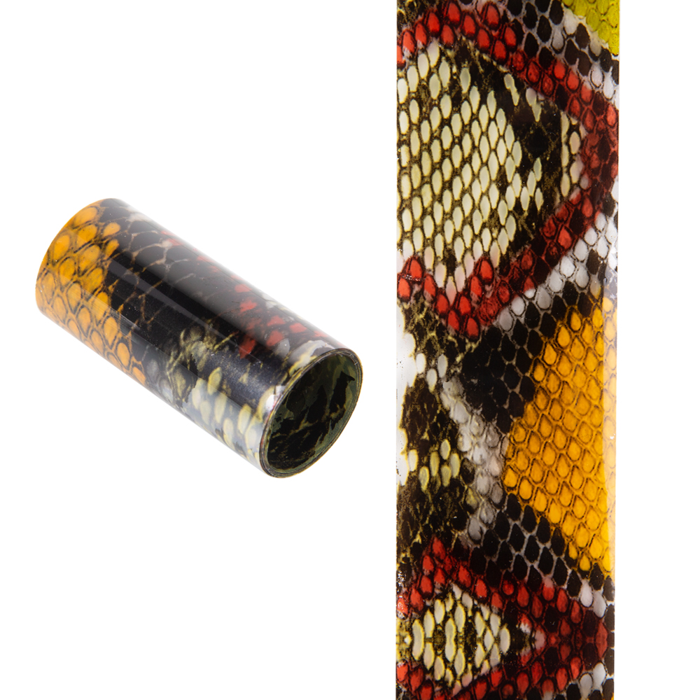 Фольга для ногтей в баночке змеиная кожа (желтая с красным), размер 200*4 см